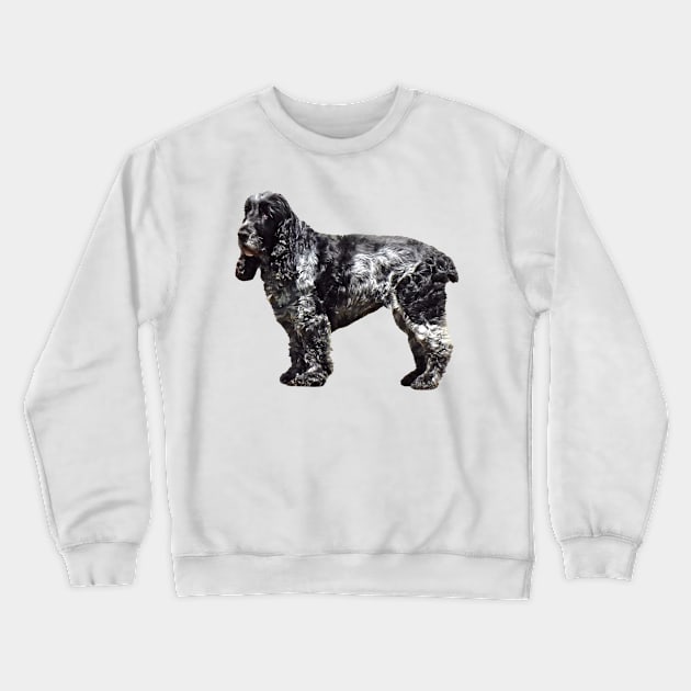 Black and Gray Spaniel Crewneck Sweatshirt by SusanSavad